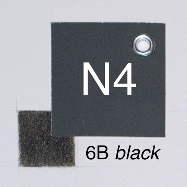 6B-N4-for-web 6B black with moderate pressure on white paper. Closest whole-step Munsell value: 4