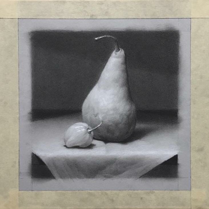 "Pear & Pepper" was my first attempt at drawing anything after getting my cast off and doing a few weeks of physical therapy.